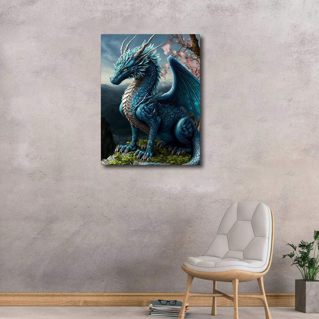 NAIMOER Dragon Diamond Canvas Frames Wall Art