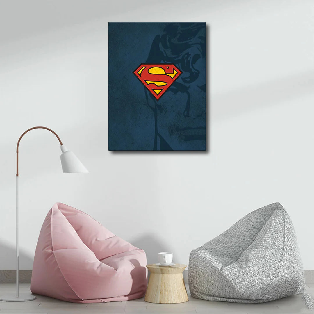 Superman Logo Canvas Frames Wall Art