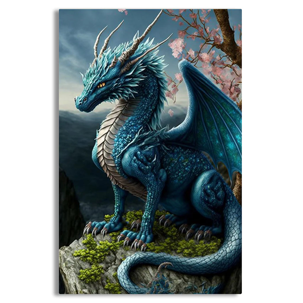 NAIMOER Dragon Diamond Canvas Frames Wall Art