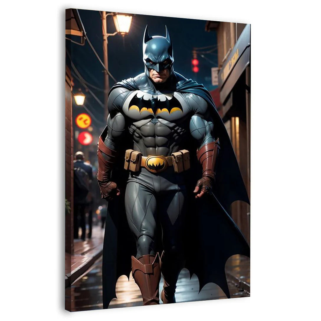 Batman, confidently walking Canvas Frames Wall Art